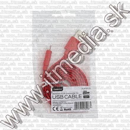 Image of USB - microUSB kábel 1m *Cipőfűző* *Lapos* Piros-fekete (IT10754)